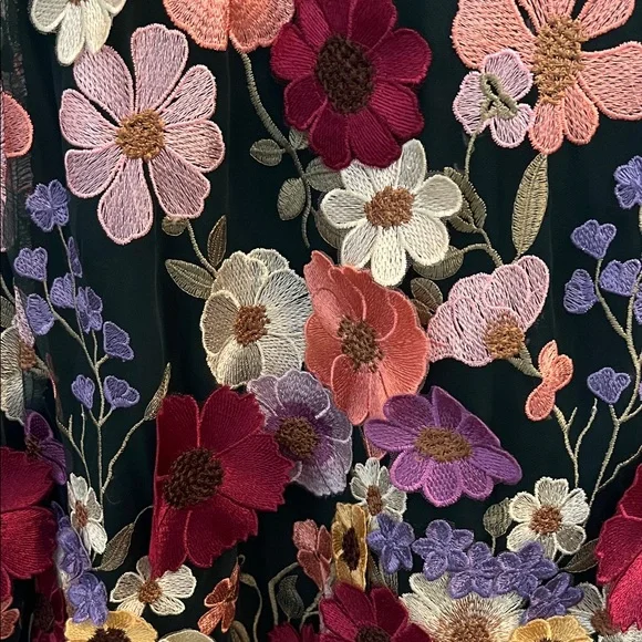 JessaKae Dark Green Multicolor Floral Formal Dress - Picture 2 of 6